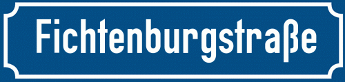 Straßenschild Fichtenburgstraße