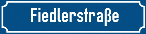 Straßenschild Fiedlerstraße zum kostenlosen Download