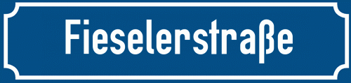 Straßenschild Fieselerstraße