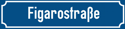 Straßenschild Figarostraße zum kostenlosen Download