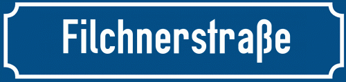 Straßenschild Filchnerstraße zum kostenlosen Download