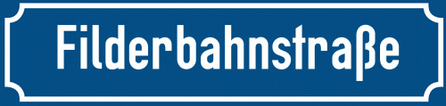 Straßenschild Filderbahnstraße zum kostenlosen Download