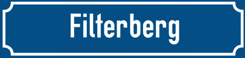 Straßenschild Filterberg