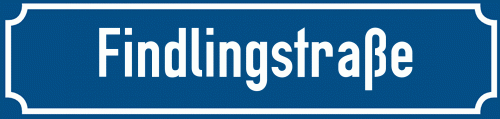 Straßenschild Findlingstraße