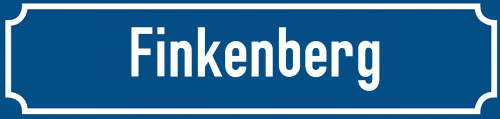 Straßenschild Finkenberg zum kostenlosen Download