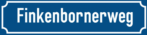 Straßenschild Finkenbornerweg zum kostenlosen Download