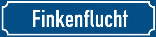 Straßenschild Finkenflucht