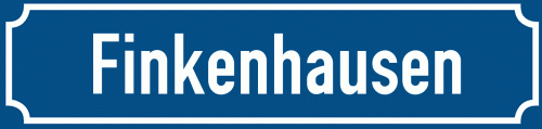 Straßenschild Finkenhausen