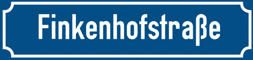 Straßenschild Finkenhofstraße
