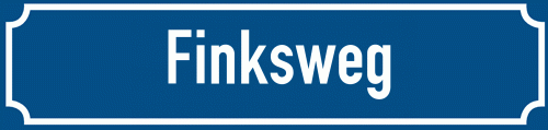 Straßenschild Finksweg