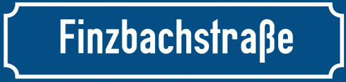Straßenschild Finzbachstraße zum kostenlosen Download