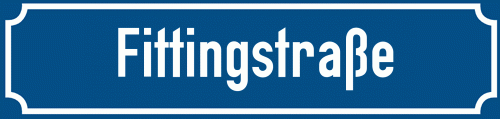 Straßenschild Fittingstraße