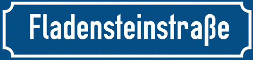 Straßenschild Fladensteinstraße