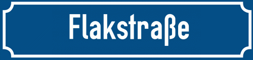 Straßenschild Flakstraße
