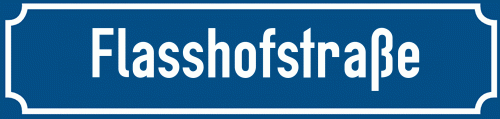 Straßenschild Flasshofstraße zum kostenlosen Download