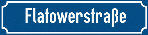 Straßenschild Flatowerstraße zum kostenlosen Download