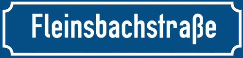 Straßenschild Fleinsbachstraße