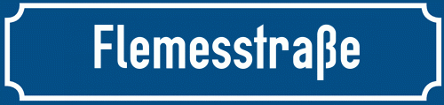 Straßenschild Flemesstraße