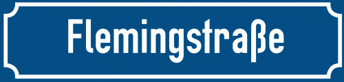 Straßenschild Flemingstraße zum kostenlosen Download