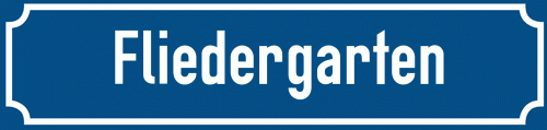 Straßenschild Fliedergarten