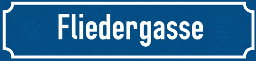 Straßenschild Fliedergasse