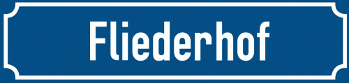 Straßenschild Fliederhof