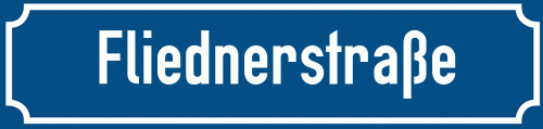 Straßenschild Fliednerstraße