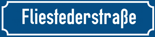 Straßenschild Fliestederstraße zum kostenlosen Download