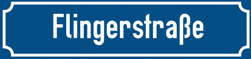 Straßenschild Flingerstraße