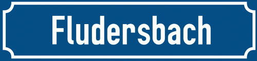 Straßenschild Fludersbach