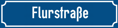 Straßenschild Flurstraße zum kostenlosen Download