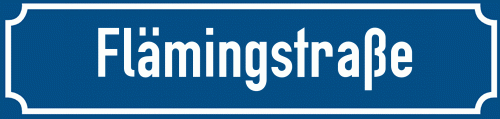 Straßenschild Flämingstraße
