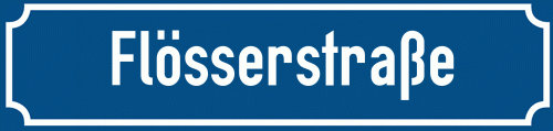 Straßenschild Flösserstraße zum kostenlosen Download
