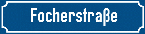 Straßenschild Focherstraße