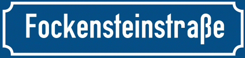 Straßenschild Fockensteinstraße
