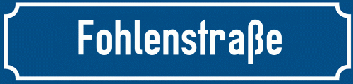 Straßenschild Fohlenstraße