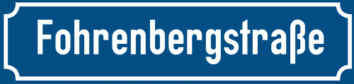 Straßenschild Fohrenbergstraße zum kostenlosen Download
