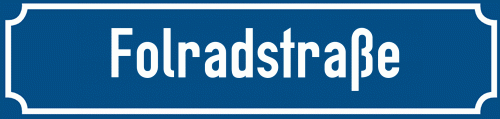 Straßenschild Folradstraße