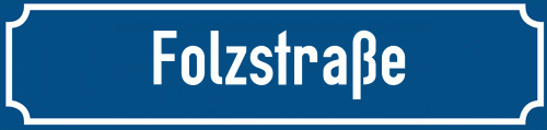 Straßenschild Folzstraße