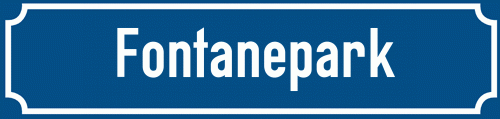 Straßenschild Fontanepark zum kostenlosen Download