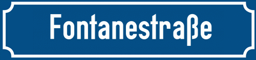 Straßenschild Fontanestraße zum kostenlosen Download