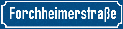 Straßenschild Forchheimerstraße zum kostenlosen Download