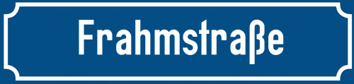 Straßenschild Frahmstraße
