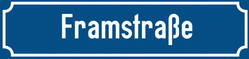 Straßenschild Framstraße zum kostenlosen Download