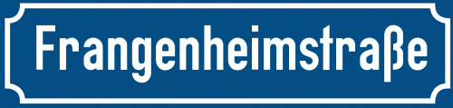 Straßenschild Frangenheimstraße