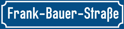 Straßenschild Frank-Bauer-Straße zum kostenlosen Download
