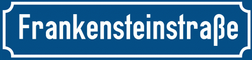 Straßenschild Frankensteinstraße