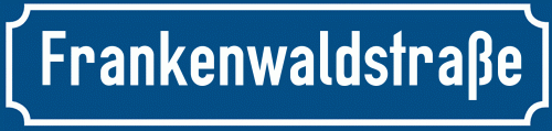 Straßenschild Frankenwaldstraße zum kostenlosen Download