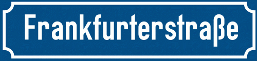 Straßenschild Frankfurterstraße zum kostenlosen Download