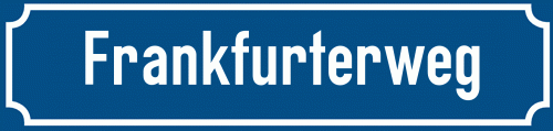 Straßenschild Frankfurterweg zum kostenlosen Download